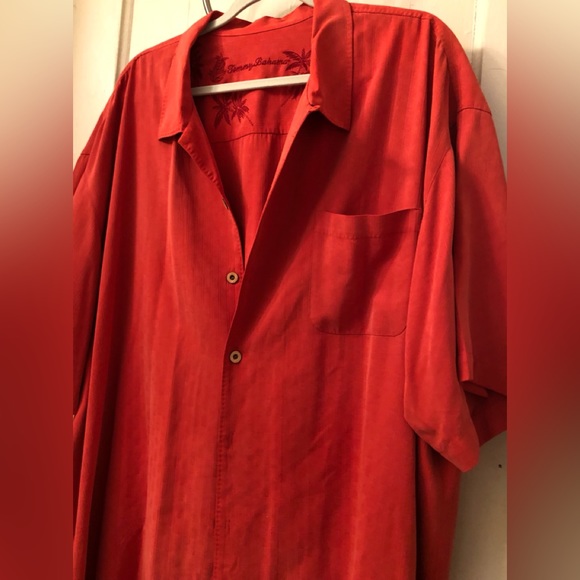 Tommy Bahama 💯 Silk Short Sleeve Button Down Rust Color Shirt men’s sz XXL - Picture 3 of 10
